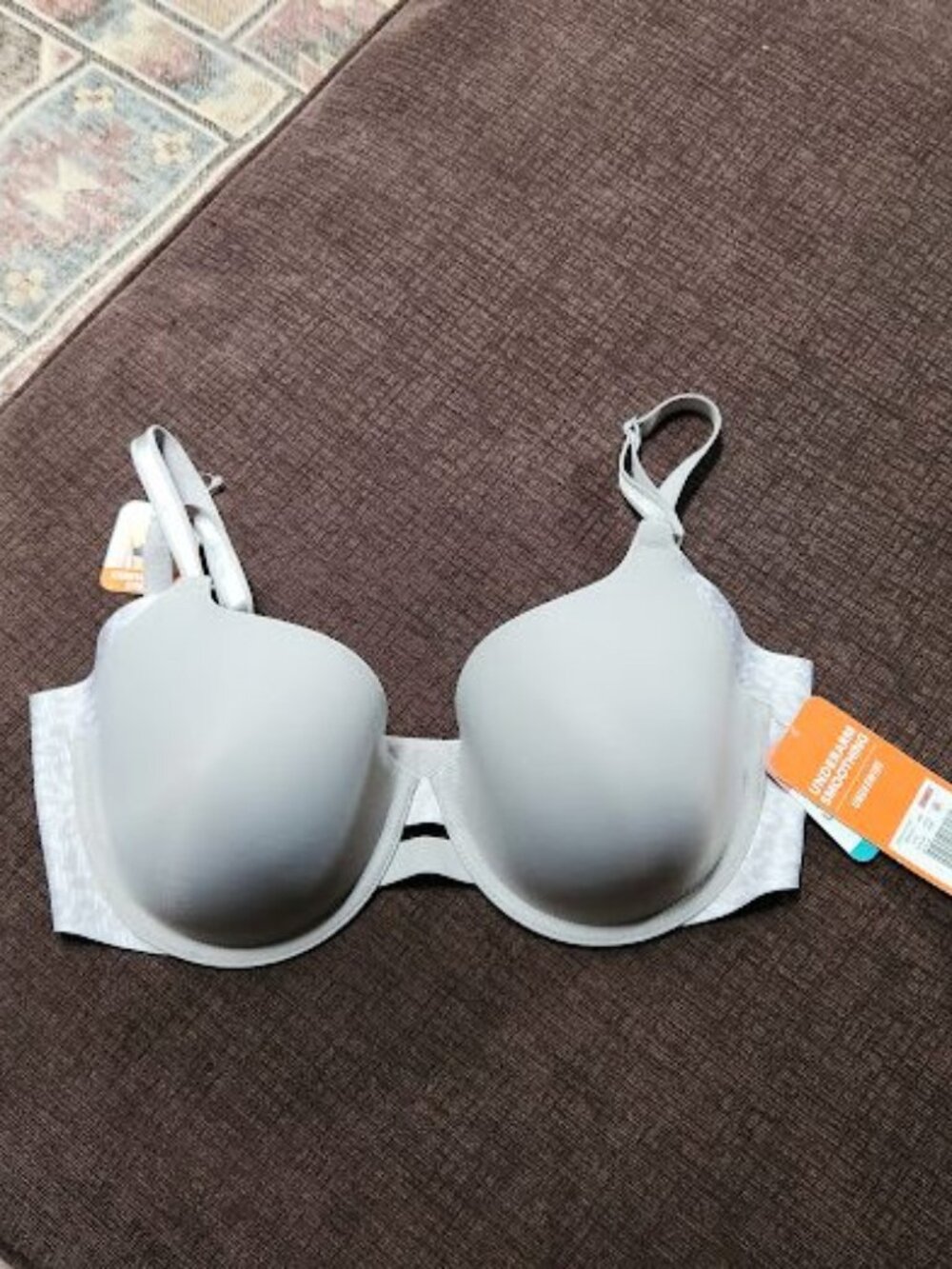 NWT Warners sz 34D underwire Simply Perfect light gray bra